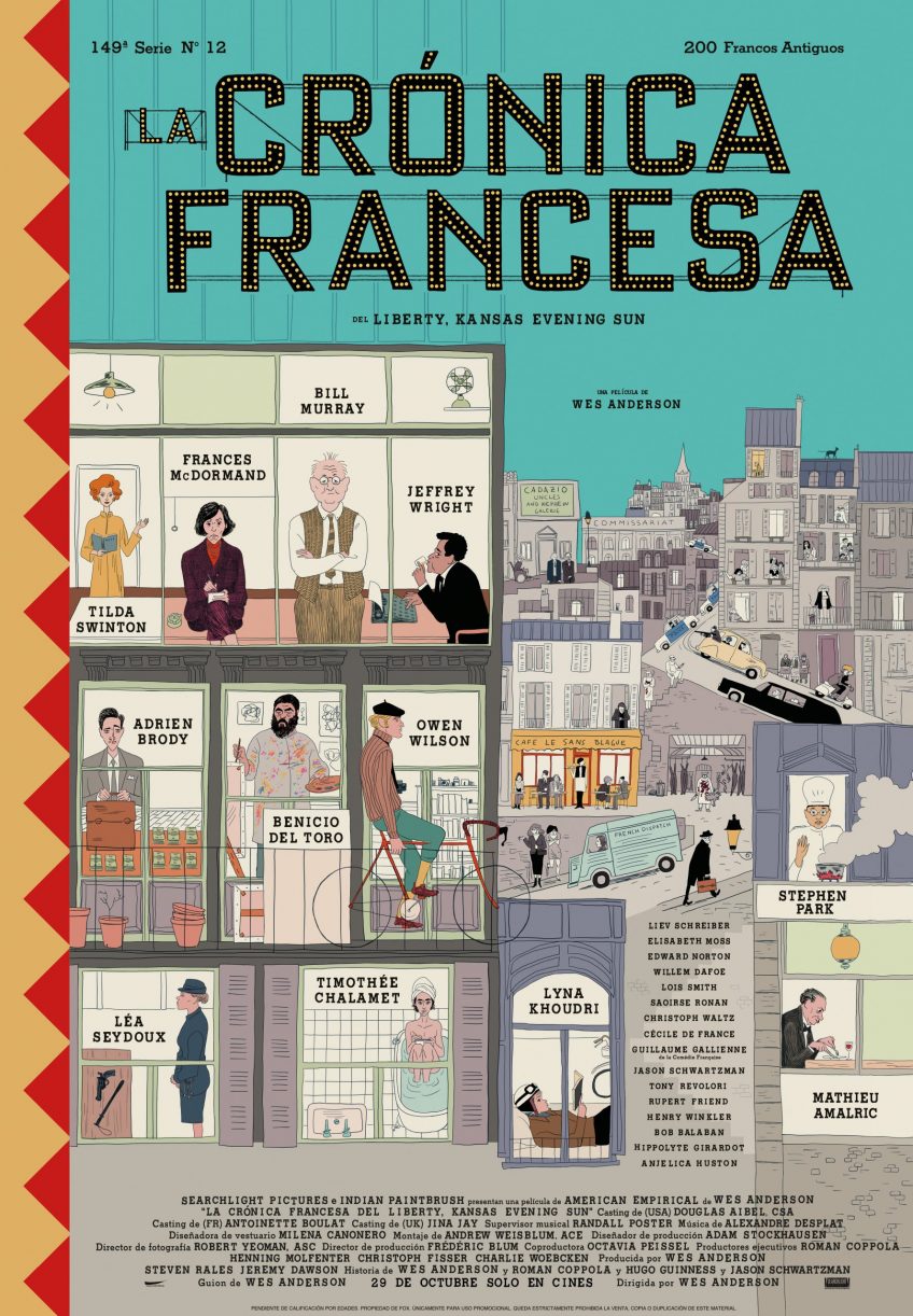 La Crónica Francesa de Wes Anderson arriba al Cinema Prado Sitges