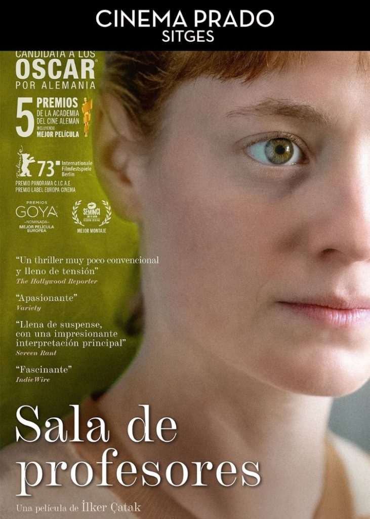 Sala de Profesores arriba a Sitges.Imatge del cartell de la pel·lícula Sala de Profesores amb la imatge de l rostre de la protagonista de la historia.